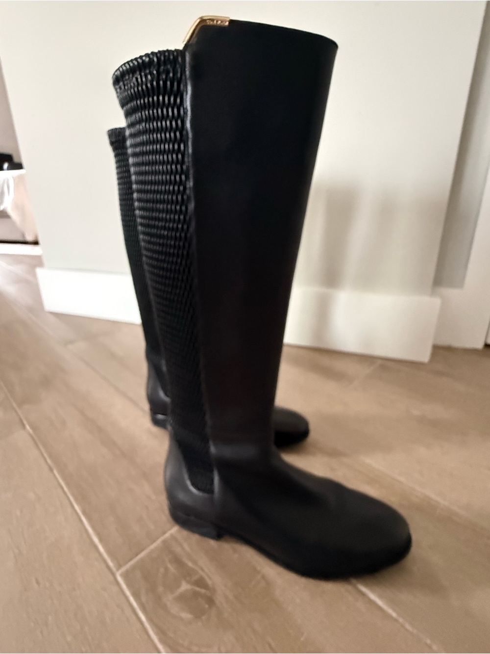 Cole Haan Black Stretch Riding Boots